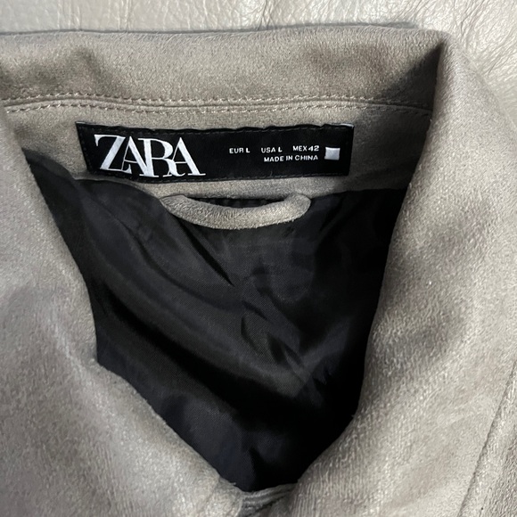 Zara Men's Faux Suede Classic Boxy Fit Jacket - Size L - Picture 10 of 11